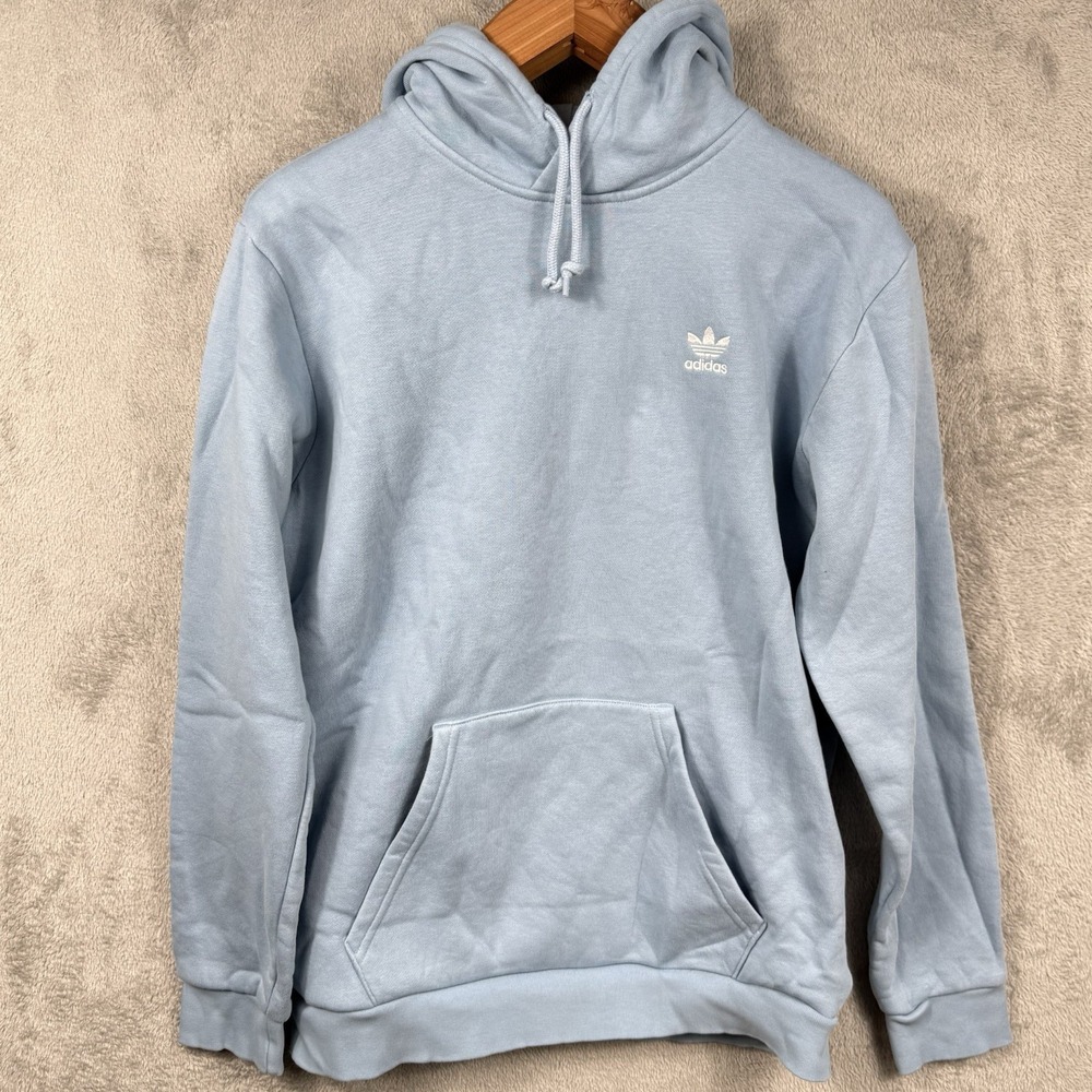 Adidas Originals Sky Blue Trefoil Logo Pullover Hoodie HE7199 Mens Size M